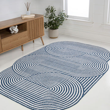Margot Modern Geometric Arch Stripe Area Rug
